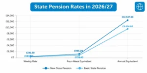 state pension rates in 2026 and 2027