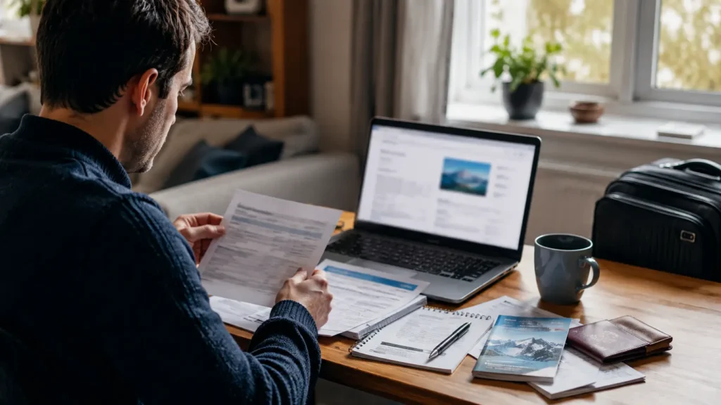 Traveller checking Ski Yodl holiday booking status after the company closure.